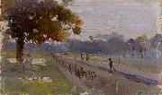 Arthur streeton Windy and Wet oil